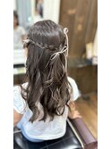 リボンヘアアレンジ
