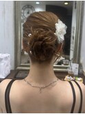 後れ毛くるりんぱ編み込み結婚式二次会ヘアアレンジアップ☆