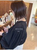 まろやかベージュ×切りっぱなしボブ