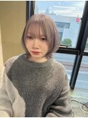 透明感ヘアグレージュカラーハイトーン