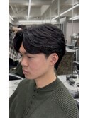 センターパート×ニュアンスパーマ