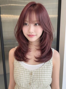 サングース(Sungoose) イメチェンヘアスタイル 、ピンクベージュ、アンブレラカラー