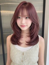 サングース(Sungoose) イメチェンヘアスタイル 、ピンクベージュ、アンブレラカラー