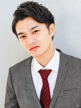 アフロート ディル(AFLOAT D'L) ビジネスマットショートレイヤーかき上げパーマトランクスヘア