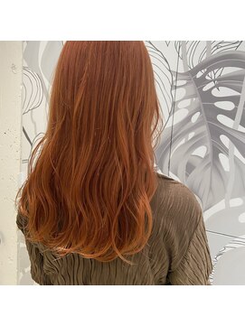 ラミ(L'ami) セミロング×ハイトーンサーモンピンク