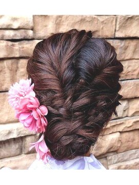 エノモト(ENOMOTO) ヘアセット 華やか編み込みまとめスタイル 浴衣着付け