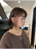 レイヤーボブ 外ハネレイヤー ウルフボブ イヤリングカラー