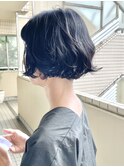 切りっぱなしボブミニボブパーマニュアンスパーマ