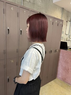 ユニオン(Union) 切りっぱなしボブ×カシスピンク