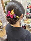 ロングヘア/三つ編みシニヨン