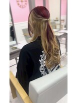 シャルティア 岩国(SHALLTIA)&nbsp;ハイトーン/個性的/ベージュカラー/ワインレッド/ハーフアップ