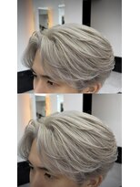 ヘアメイク アリープ(HAIR MAKE ALEAP)&nbsp;韓国風センターパート×ホワイトカラー