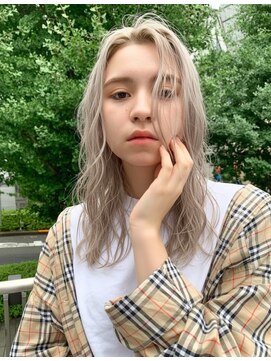 ヘアサロンエム 渋谷店(HAIR SALON M) 耳かけボブベージュケアブリーチダブルカラーミルクティー前髪