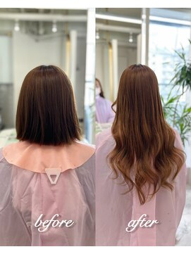 ガルボヘアー 心斎橋店(garbohair) 心斎橋なんばエリアプルエクステビフォーアフターロング