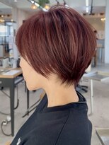 グランデュール 東静岡池田店(GRANDEUR)&nbsp;丸みショートカット/レッドバイオレットカラー/東静岡草薙