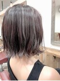 グレージュハイライト×ボブ