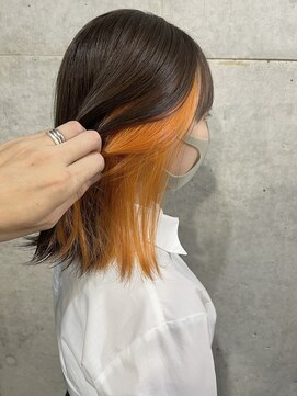 ヘアーデザイン アルエ(HAIR×design ARUE) 【ARUE】インナーカラー×オレンジ