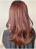 大人可愛いレイヤーロング×カシスレッド*20代30代/こなれヘア