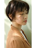 大人可愛い20代30代40代暗髪前下がりショートボブ丸みショート◎