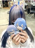 にじさんじ 小柳ロウ ケアブリーチ シルバー ネイビー ツートン