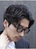 原宿ラルフカールオールバックスパイラルパーマ30代男性色気ヘア
