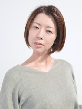 ティーワン 神埼店(T-one) ネビージュオリーブベージュ髪質改善前髪カットショートボブ