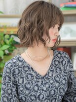 カバーヘア ブリス 川口(COVER HAIR bliss)&nbsp;グレーベージュ小顔ゆるふわボブパーマA0川口20代30代40代