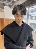 ハッシュカット　メンズカット　センター分け　パーマ無し