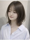 レイヤーボブ　レイヤーカット　くびれヘア　韓国風