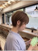 ミルクブラウンの縮毛矯正と合わせる朝ラクショート