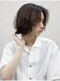 men's/メンズボブ/ニュアンスパーマ/メンズミディアム/眉毛/新宿