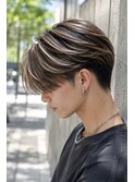 men’s hair/サーフカール/刈り上げセンターパート/パーマ/縮毛