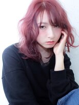 ブルーフェーセス 表参道(blue faces) 『bluefaces』ピンクヘアー&シースルーバング