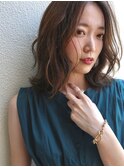 【マニッシュスタイル】外ハネセミディ×ミントベージュ