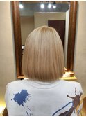 ワンレンカット×シルキーグレージュ[新宿/髪質改善/ヘッドスパ]