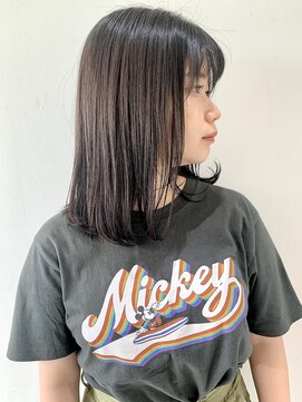 フォーク FOLK 【FOLK】小顔になれる肩につくくらいの薄め前髪ミディアムヘア♪