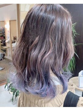 グラデーションカラー 紫陽花カラー ブルー 髪質改善 韓国 L リエコー Re Echo のヘアカタログ ホットペッパービューティー