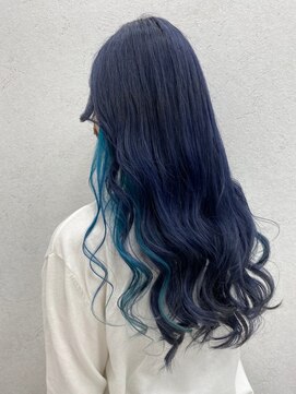 ラルーナオズ(LaLuna OZ) ネイビーブルー×インナーライトブルー