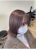 くびれヘアアプリコットオレンジ夏ハイライトカラー