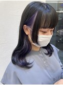 インナーカラーパープル＊くびれヘアー