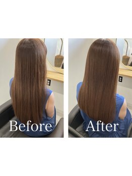 柔らかく、しっとりとした艶髪。上品な女性らしさを引き出す。美髪に仕上がる【髪質改善/ホームケアも】