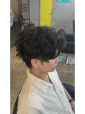メンズマッシュツーブロックカットツイストスパイラルパーマ