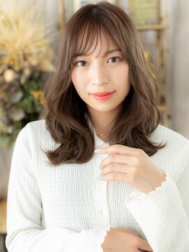 カバーヘアアンドスパ ブリス 浦和(COVER HAIR&SPA bliss) 抜け感斜めバング韓国風巻きニュアンスパーマa浦和20代30代40代