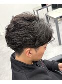 心斎橋フェザーパーマ×センターパート×韓国ヘア×ビジネスヘア