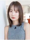 ミディアムレイヤーカット髪質改善トリートメントストレート