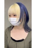 仙台ウルフカット中性ウルフブロンドネイビーくびれ