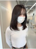 【高城】透明感暗髪ミディアムレイヤー顔周りカット