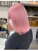 14523ブリーチ＆ダブルカラーベビーピンクホワイトピンク