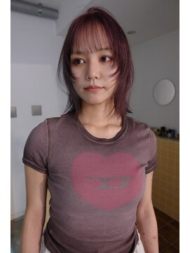 ネルケ 立川(nelke) ラベンダーピンク/レイヤーカット/ブリーチカラー