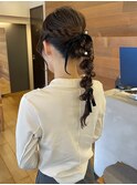 編み下ろしヘアアレンジ